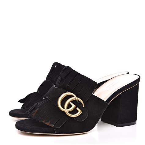 gucci platform heels dupe|Gucci marmont fringe heels.